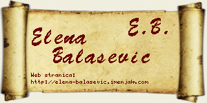 Elena Balašević vizit kartica